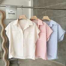 Load image into Gallery viewer, Camilla striped collared top
