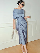 Load image into Gallery viewer, Monette wrapped satin dress

