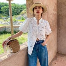 Load image into Gallery viewer, Peony eyelet top
