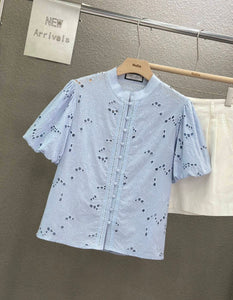 Peony eyelet top