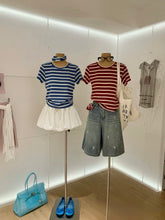 Load image into Gallery viewer, Millie striped top (with scrunchie)

