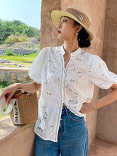 Load image into Gallery viewer, Peony eyelet top
