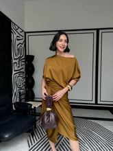 Load image into Gallery viewer, Monette wrapped satin dress

