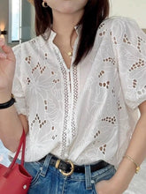 Load image into Gallery viewer, Peony eyelet top
