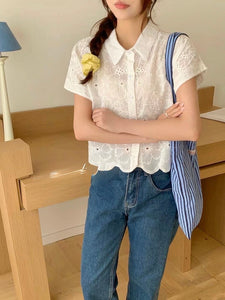 Glen eyelet top