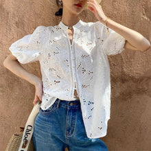 Load image into Gallery viewer, Peony eyelet top
