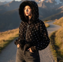Load image into Gallery viewer, Sheila polka dot puffer jacket
