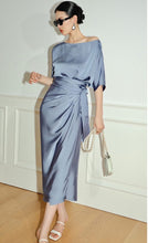 Load image into Gallery viewer, Monette wrapped satin dress
