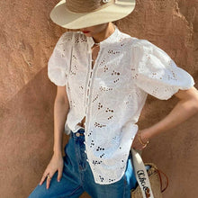 Load image into Gallery viewer, Peony eyelet top
