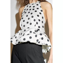 Load image into Gallery viewer, Quinn polka dot peplum top
