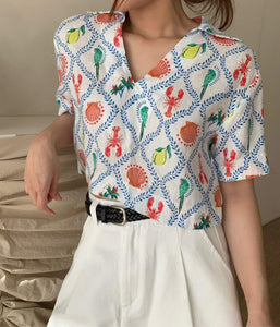 Ava printed top