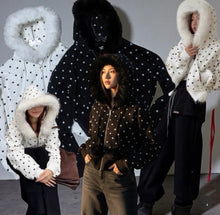 Load image into Gallery viewer, Sheila polka dot puffer jacket
