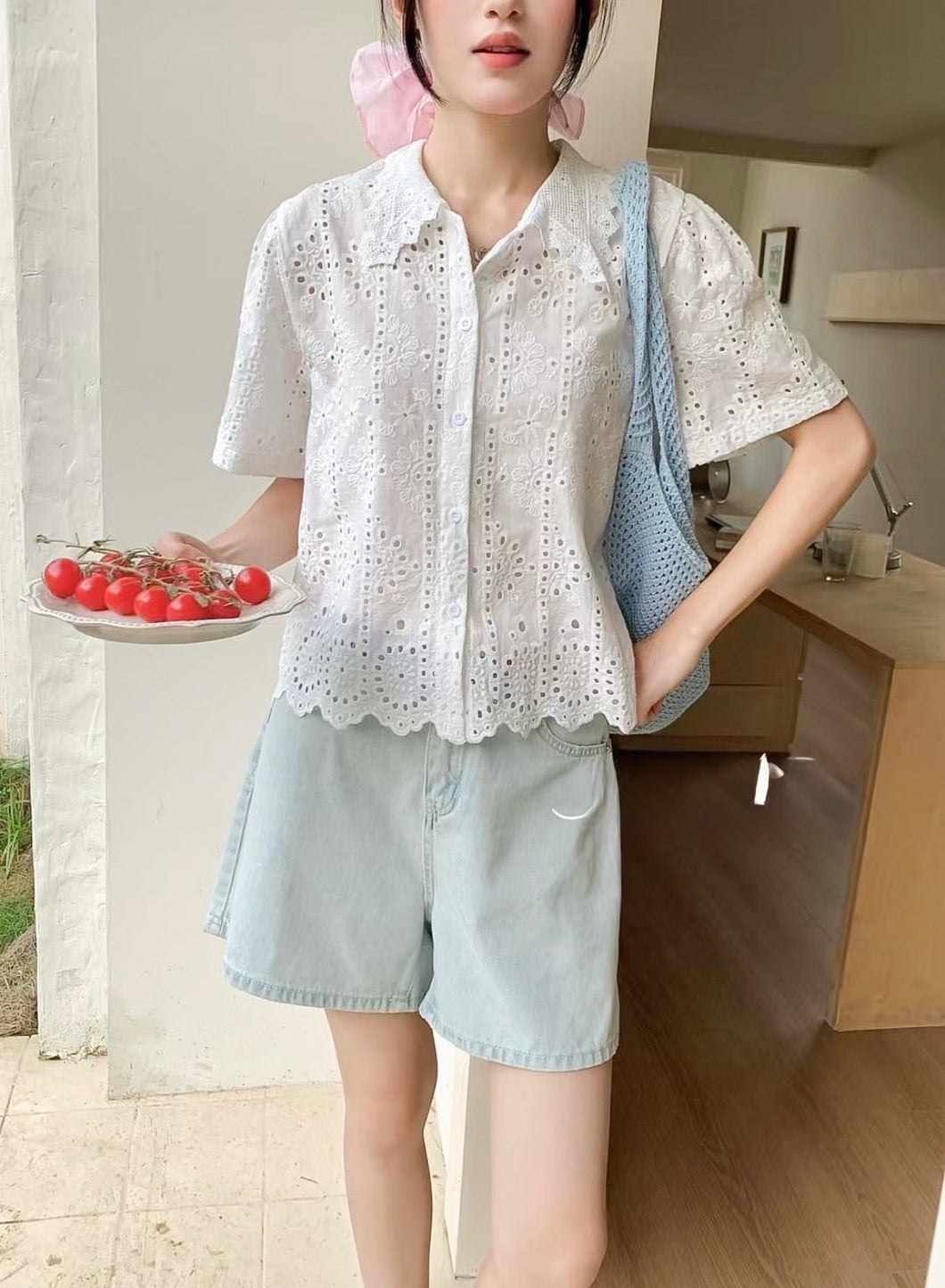 Chloe eyelet top