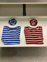 Load image into Gallery viewer, Millie striped top (with scrunchie)
