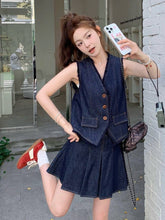 Load image into Gallery viewer, Matty denim Vest Set
