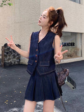Load image into Gallery viewer, Matty denim Vest Set
