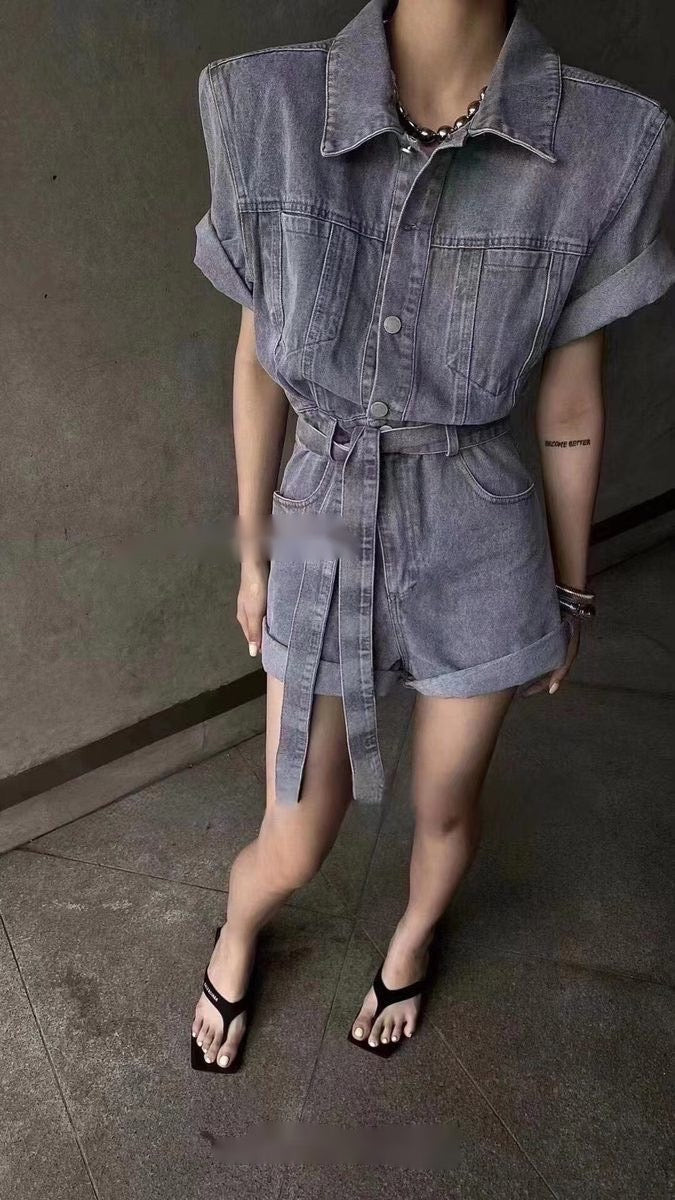 Charlotte Denim Romper