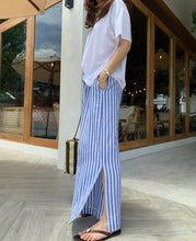 Load image into Gallery viewer, Kirby side slit linen pants
