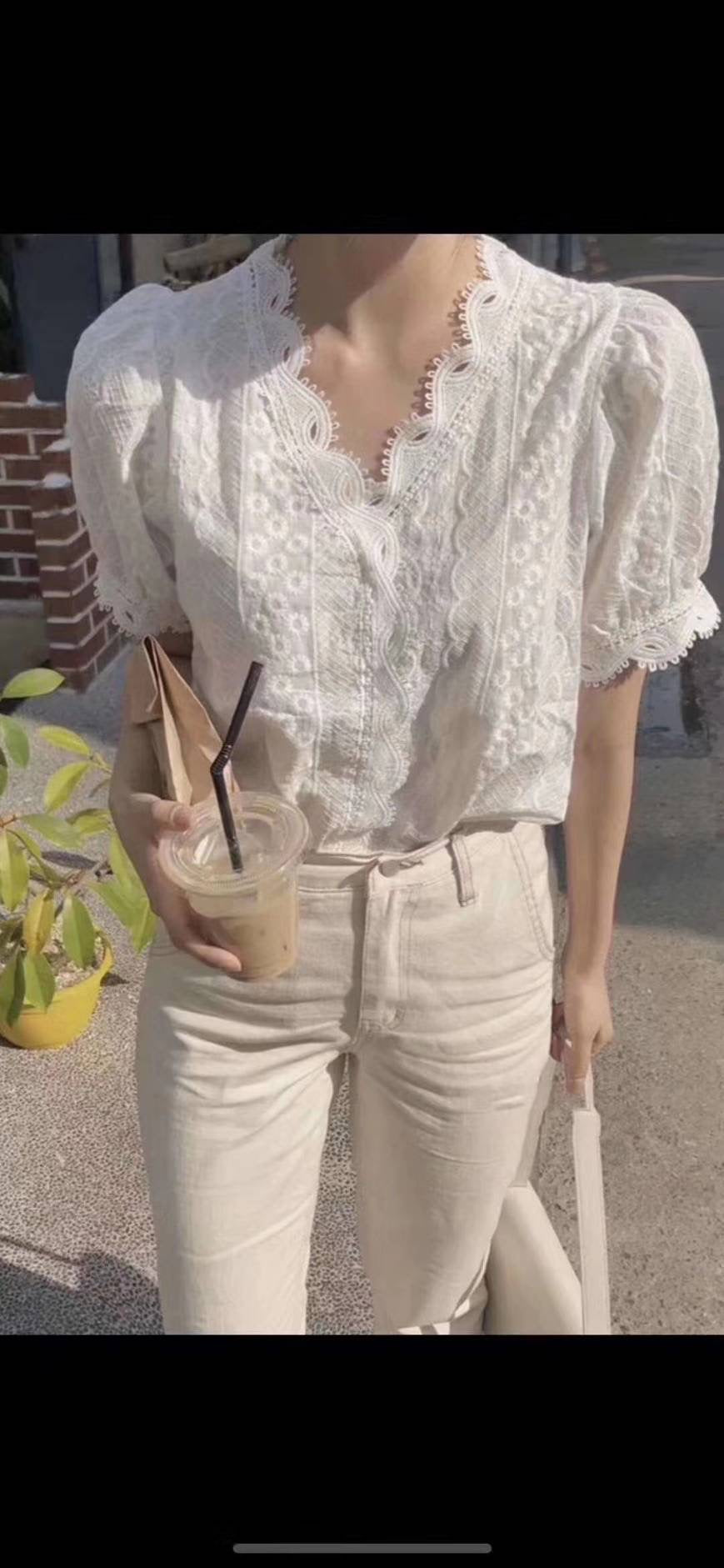 Bria Eyelet Top